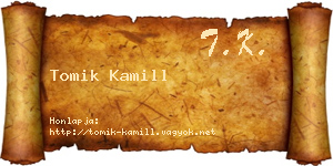 Tomik Kamill névjegykártya
